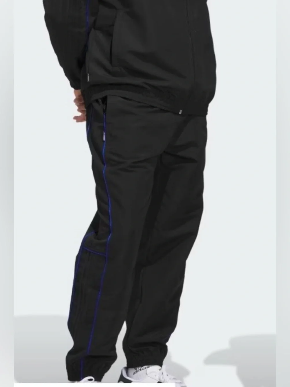 Adidas Skateboarding Gazelle Track Pants Men’s Large Black w/ Blue Stripes